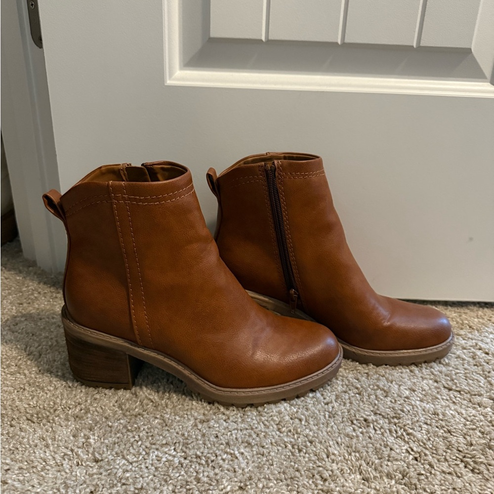 Brown Leather Ankle Boots